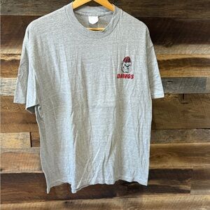 VINTAGE Dawgs Heather Gray Short-Sleeve Tee with Red Logo